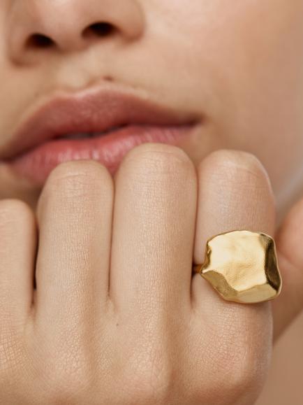 Monica Vinader Fragments Bold Ring, Gold - view 2, Gold
