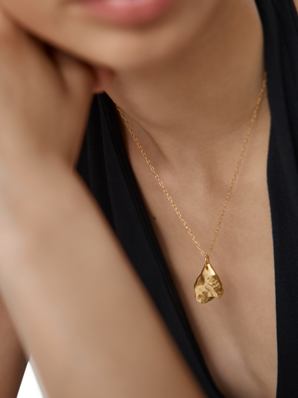 Monica Vinader Fragments Small Pendant, Gold - view 2, Gold