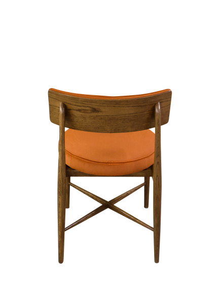 G Plan Flora Dining Chair, Burnt Orange/Warm Oak - view 2, Burnt Orange