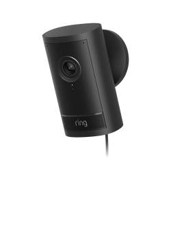 Ring Outdoor Camera Pro Plug-In Smart Security Camera with Built-in Wi-Fi, Black, Black