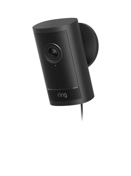 Ring Outdoor Camera Pro Plug-In Smart Security Camera with Built-in Wi-Fi, Black, Black