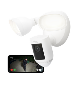 Ring Floodlight Cam Pro (2nd Generation) Wired Smart Security Camera with Built-in Wi-Fi, White - view 2, White