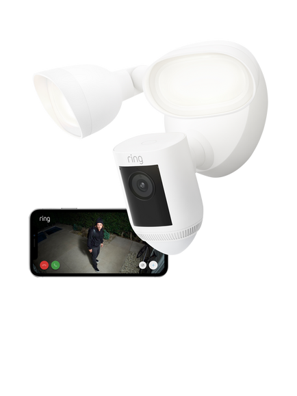 Ring Floodlight Cam Pro (2nd Generation) Wired Smart Security Camera with Built-in Wi-Fi, White - view 2, White