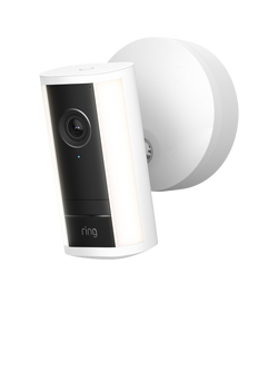 Ring Spotlight Cam Pro (2nd Generation) Wired with Built-in Wi-Fi & Siren Alarm, White, White