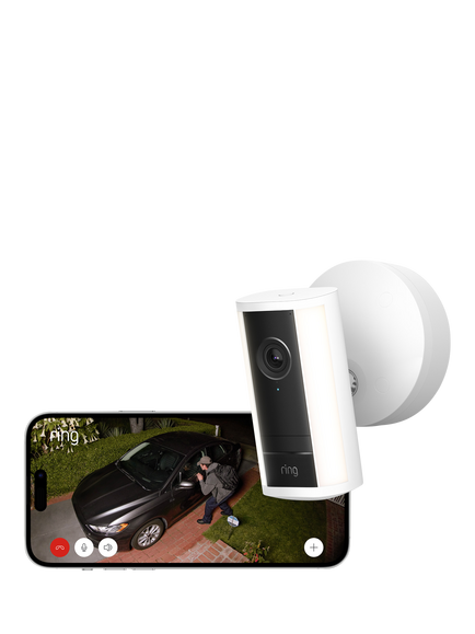Ring Spotlight Cam Pro (2nd Generation) Wired with Built-in Wi-Fi & Siren Alarm, White - view 2, White