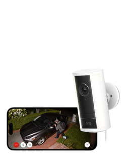 Ring Spotlight Cam Pro (2nd Generation) Plug-In with Built-in Wi-Fi & Siren Alarm, White - view 2, White