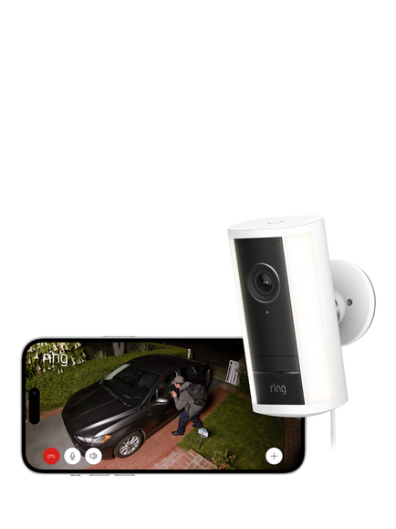Ring Spotlight Cam Pro (2nd Generation) Plug-In with Built-in Wi-Fi & Siren Alarm, White - view 2, White
