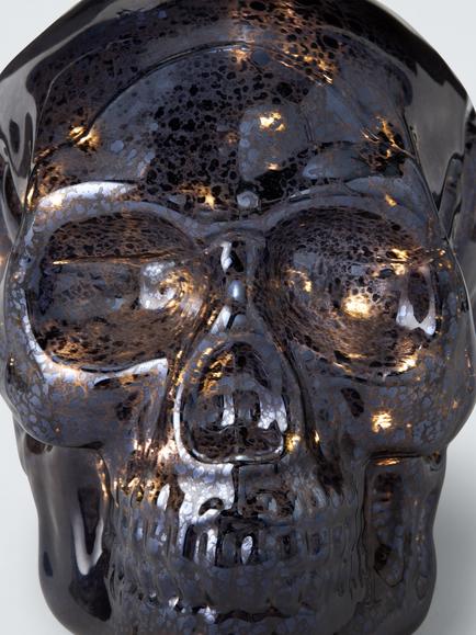 John Lewis LED Glass Skull, Black - view 2, Grey
