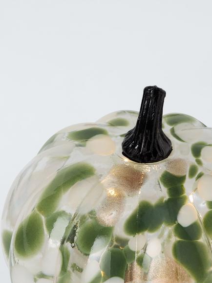 John Lewis LED Glass Confetti Pumpkin, Multi - view 2, White