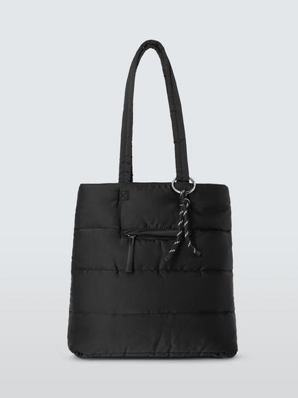 John Lewis Small Quilted Shopper Bag, Black, Black