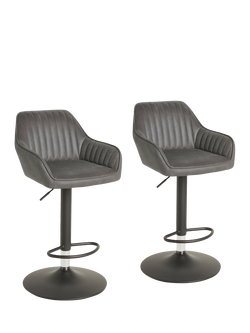 John Lewis OUTLET Brooks II Gas Lift Adjustable Bar Stool, Set of 2, Mocha, Mocha