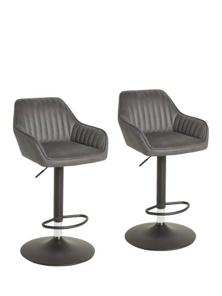 John Lewis OUTLET Brooks II Gas Lift Adjustable Bar Stool, Set of 2, Mocha, Mocha