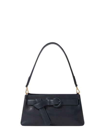 OSPREY LONDON East West Leather Shoulder Bag, Navy