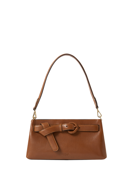 OSPREY LONDON East West Leather Shoulder Bag, Tan