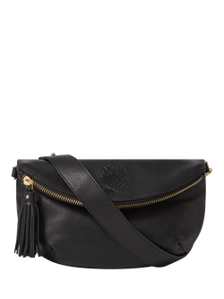 OSPREY LONDON Luxe Leather Milano Sling Bag, Black