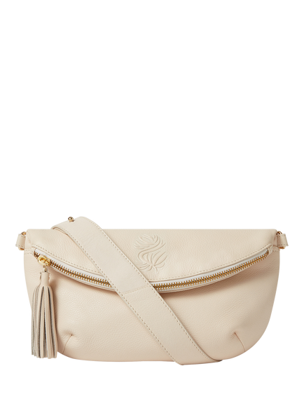OSPREY LONDON Luxe Leather Milano Sling Bag, Dove