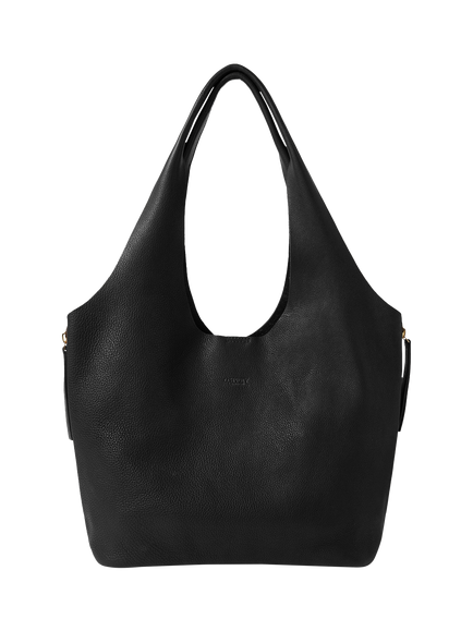 OSPREY LONDON Leather Slouch Hobo Bag, Black