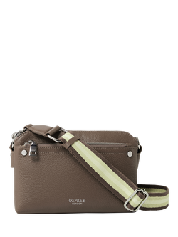 OSPREY LONDON Stella Leather Crossbody Bag, Dark Truffle