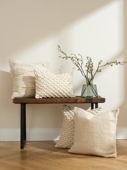Truly Lombard Textured Rectangular Cushion Cover, Ecru - view 2, Ecru