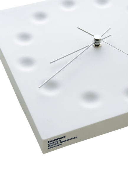Lemnos Drops Draw the Existence Square Porcelain Wall Clock, 25.5cm, White - view 2, Porcelain