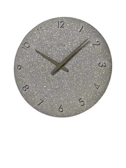 Lemnos SiO2 Limestone Wall Clock, 25.5cm, Grey - view 2, Grey