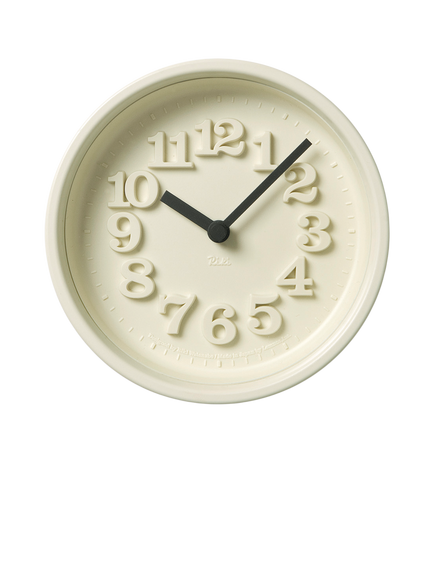 Lemnos Riki Watanabe Chiisana Tokei Small Wall Clock, 12cm, Ivory, Ivory