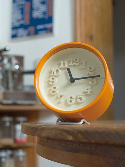 Lemnos Riki Watanabe Chiisana Tokei Small Wall Clock, 12cm, Orange - view 2, Orange