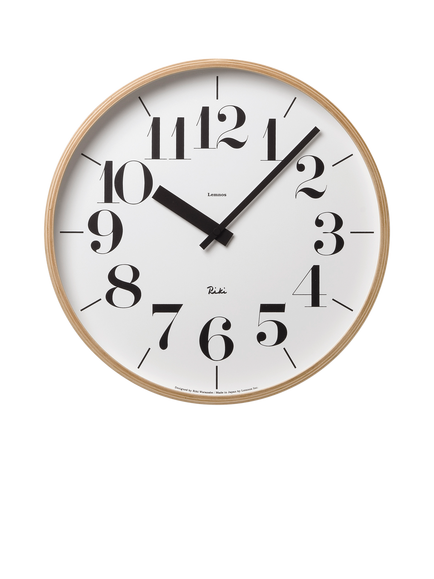 Lemnos Riki Watanabe Ply Wood Wall Clock, 35.4cm, Natural, Natural Wood