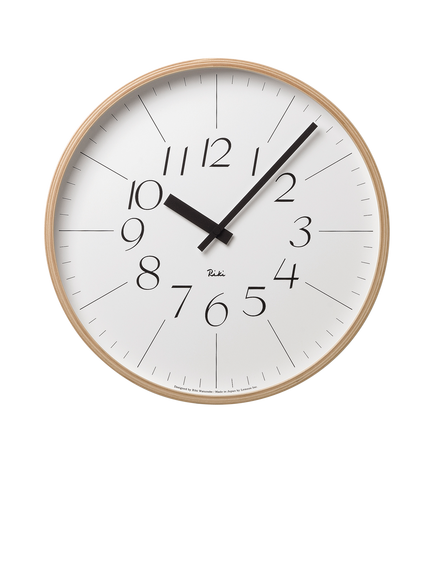 Lemnos Riki Watanabe Ply Wood Wall Clock, 35.4cm, Natural, Natural Wood