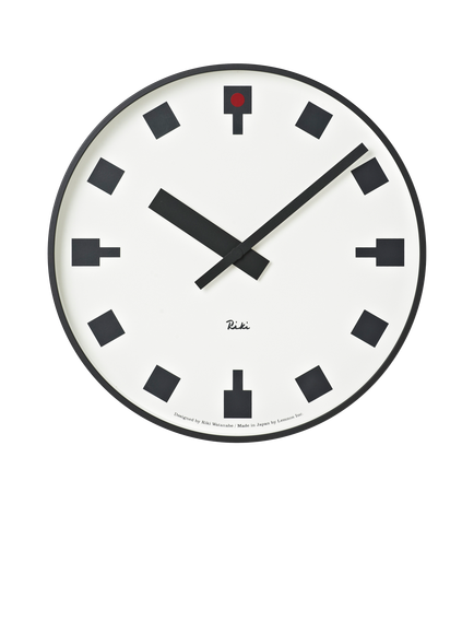 Lemnos Riki Watanabe Hibiya No Tokei Wall Clock, 25.6cm, Black, Black