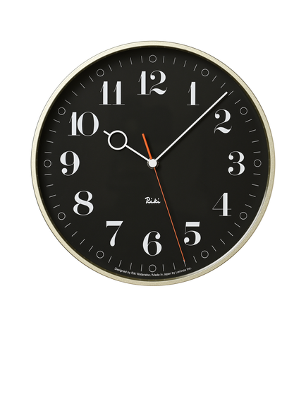 Lemnos Riki Watanabe Ring Wall Clock, 25cm, Black, Black