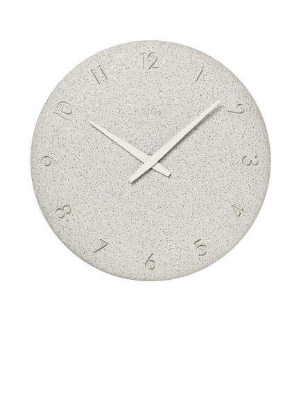 Lemnos SiO2 Limestone Wall Clock, 25.5cm, White, White