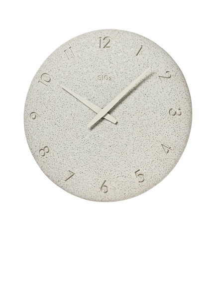 Lemnos SiO2 Limestone Wall Clock, 25.5cm, White - view 2, White