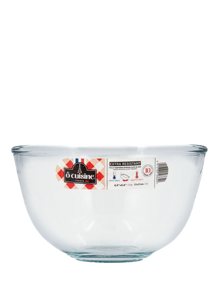 Ôcuisine Glass Mixing Bowl, 1.1L, Clear, Clear