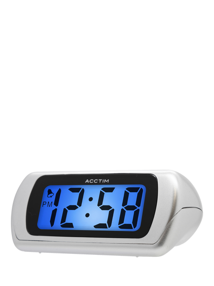 Acctim Auric Digital Alarm Clock, Silver, Silver