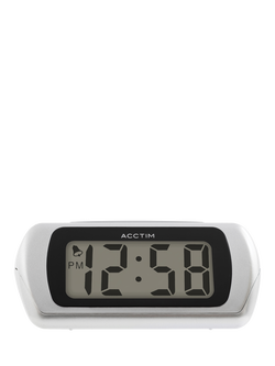 Acctim Auric Digital Alarm Clock, Silver - view 2, Silver