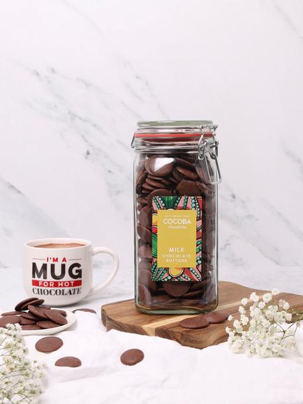 Cocoba Giant Milk Chocolate Button Jar, 500g - view 2, Multi