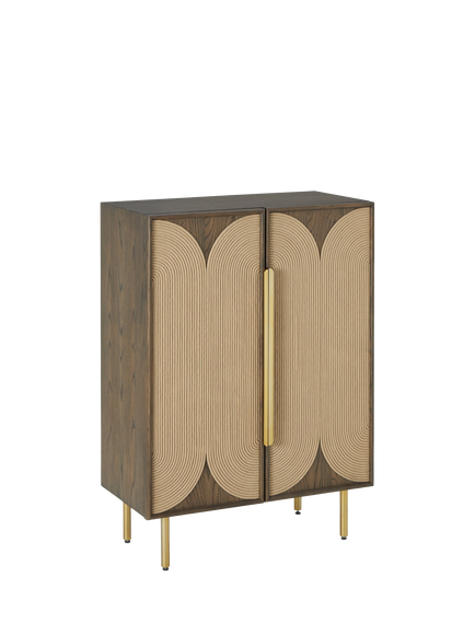 John Lewis OUTLET Aruba 2 Door Tall Cabinet, Dark Stain Oak, Walnut
