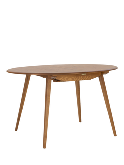 ercol for John Lewis OULET Bellingdon 4-6 Seater Round/Oval Extending Dining Table, Ash, Vintage Ash