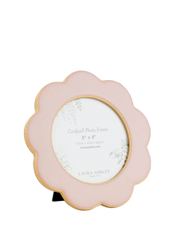 Laura Ashley Cordwell Scalloped Round Photo Frame, 5 x 5" (12.5 x 12.5cm), Pink, Pink