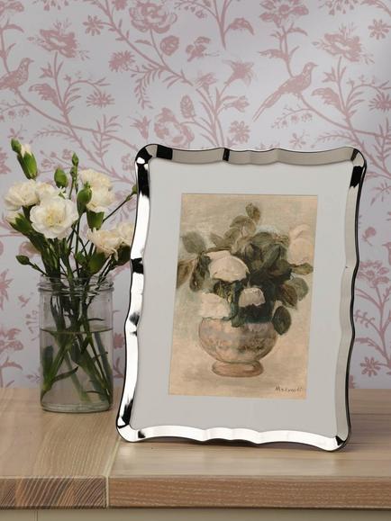 Laura Ashley Glasbury Photo Frame, 5 x 7" (12.5 x 18cm), Polished Nickel - view 2, Polished Nickel