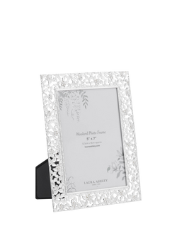 Laura Ashley Woolard Leaf Photo Frame, 5 x 7" (12.5 x 18cm), Silver Plated, Silver
