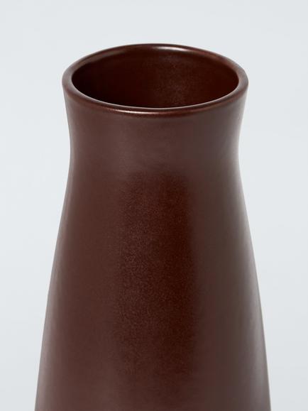 John Lewis Glazed Stoneware Bottle Vase, H20.8cm, Burnt Umber - view 2, Burnt Umber