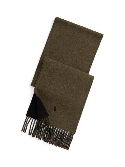 Ralph Lauren Wool Blend Reversible Scarf, Green Olive, Green Olive