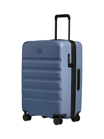 Antler Icon Stripe Medium 66cm 4-Wheel Spinner Suitcase, 81/89L, Ocean Blue, Ocean Blue