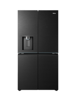 Haier HCW99F18DIMB Freestanding 60/40 American Fridge Freezer, Obsidian Steel, Obsidian Steel