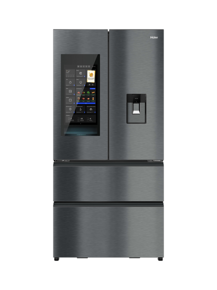 Haier HFW99F19ESSB Freestanding 60/40 American Fridge Freezer, Iconic Black, Iconic Black