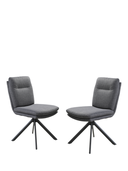 KETTLER Joey Side Dining Swivel Chair, Set of 2, Grey, Grey