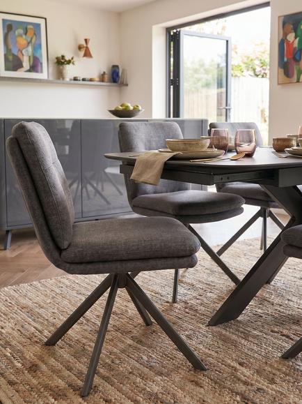 KETTLER Joey Side Dining Swivel Chair, Set of 2, Grey - view 2, Grey