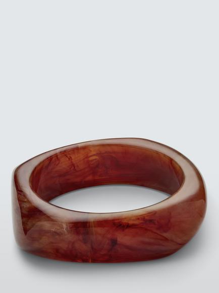 John Lewis Square Acrylic Bangle, Caramel, Caramel